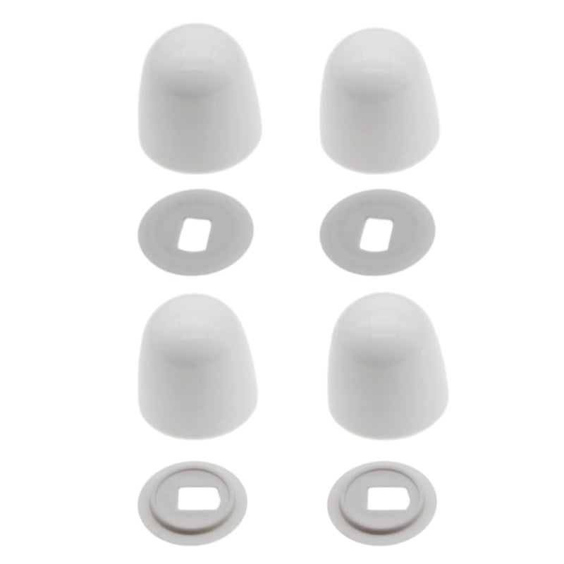 OZXNO 4pcs Toilet Bolt Caps Universal Round Toilet Seat Floor Bolts Caps Covers with Washers (White) - Image 4