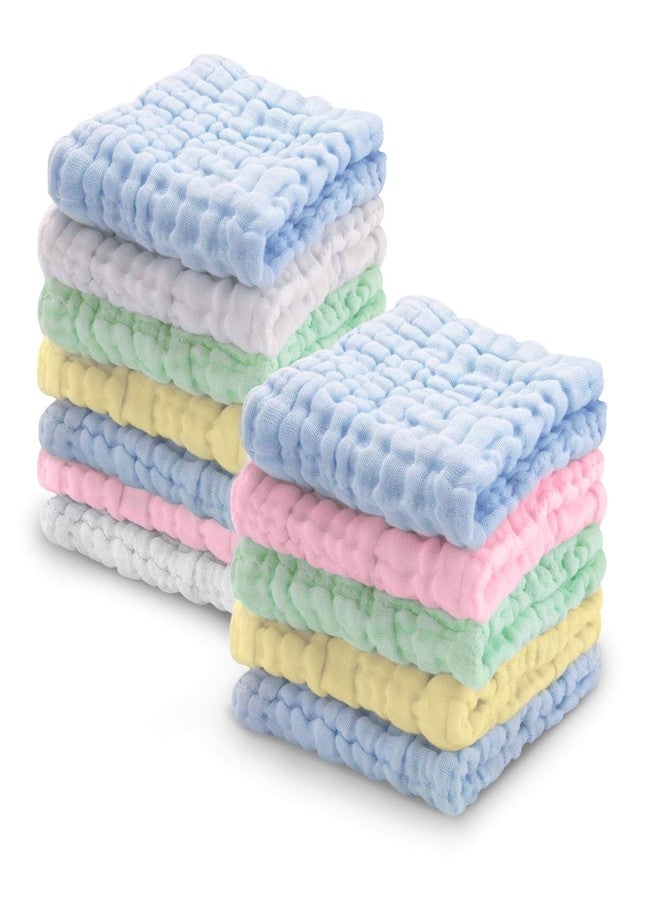 Viviland Baby Muslin Washcloths 12 Pack for Baby's Sensitive Skin, 6-Layer Cotton Bath Towel, Soft Newborn Baby Face Wipes, Great Shower Gift, 12 x 12 inches - Image 1