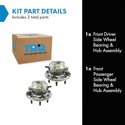 TRQ Front Wheel Hub Bearings Assembly Set Compatible with 2011-2019 Chevrolet Silverado 2500 HD Silverado 3500 HD GMC Sierra 2500 HD Sierra 3500 HD - Image 2