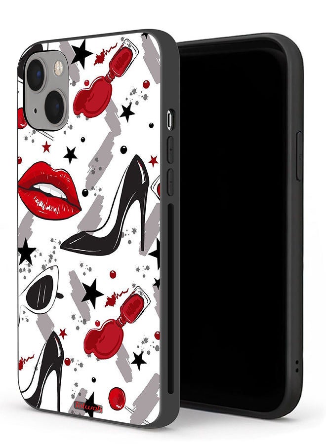 Tolwak Apple iPhone 13 mini Protective Case Lipstick And Shoes Art - Image 1