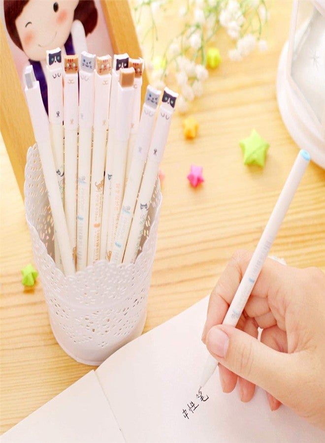 Sencoo Colorful Cats Design 0.38mm Gel Pens Black Ink Pack of 6 Pcs - Image 4