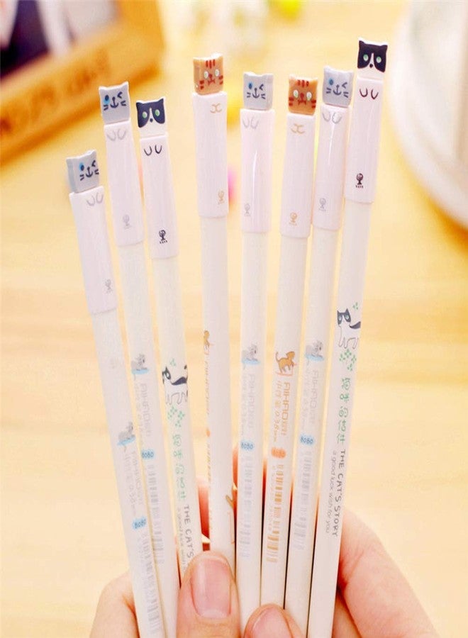 Sencoo Colorful Cats Design 0.38mm Gel Pens Black Ink Pack of 6 Pcs - Image 2