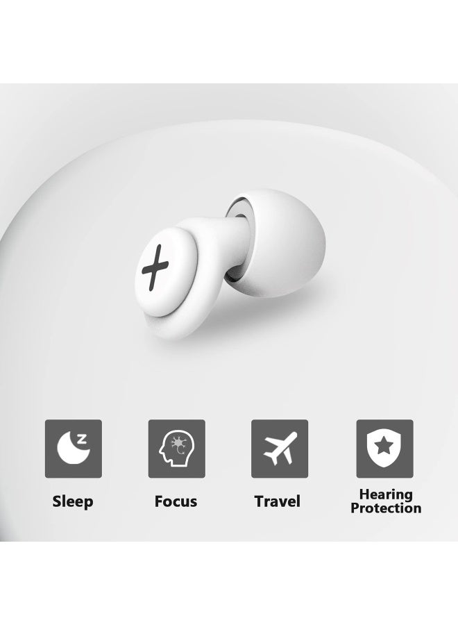 Generic Noise Reduction Ear Plugs-40 dB Noise Cancelling Reusable Hearing Protection in Flexible Silicone for Sleeping, Traveling, Concerts, Work u0026 Swimming,3 Wearing Styles, White  - Image 4