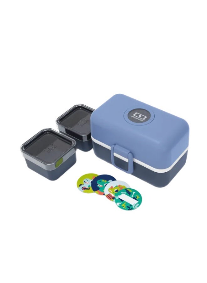 Monbento Lunch Box Tresor  Blue Infinity ,Leak-Proof Kids Bento Lunch Box with 2 Compartments for School, Travel & Picnics-0.8L - Image 2