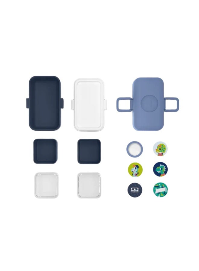 Monbento Lunch Box Tresor  Blue Infinity ,Leak-Proof Kids Bento Lunch Box with 2 Compartments for School, Travel & Picnics-0.8L - Image 5