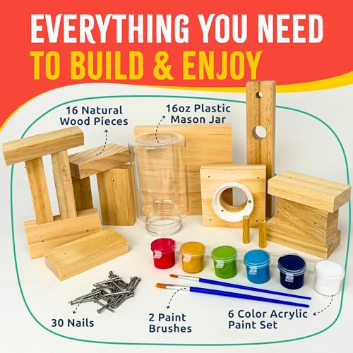 SparkJump Candy Dispenser Woodworking Kit Complete STEM Building Kit for Kids with FSCCertified Wood Paints Tools DIY Gumball Machine Craft for Boys Girls Ages 6 - Image 5