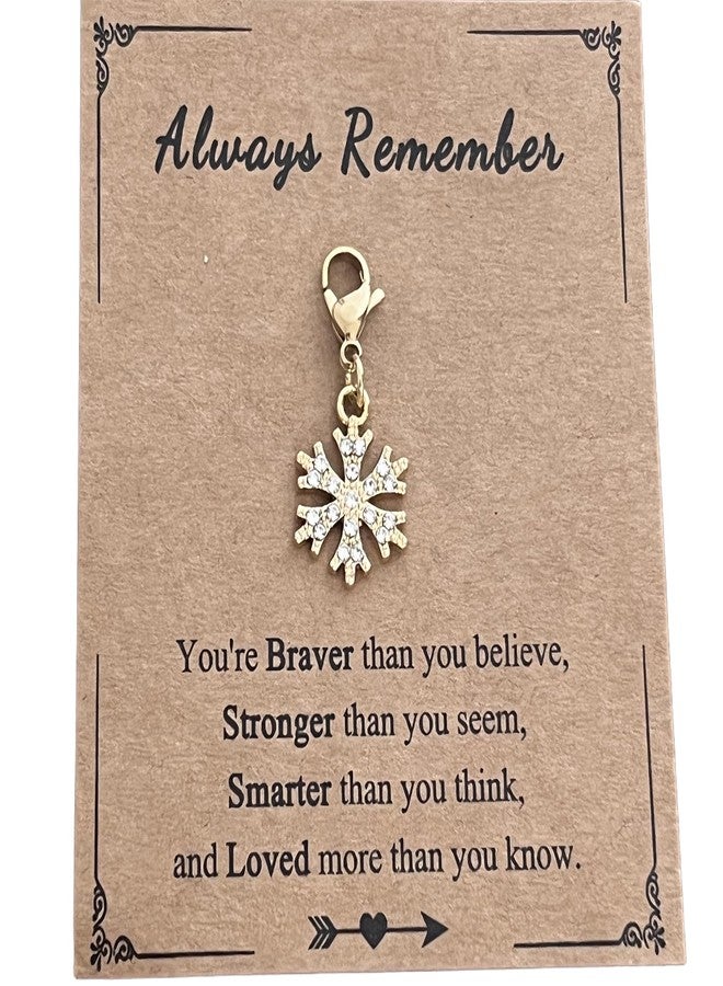 AMOBESTER Gold Rhinestone Snowflake Clip on Pendant Charms for keychain DIY Necklace and Bracelet - Image 1