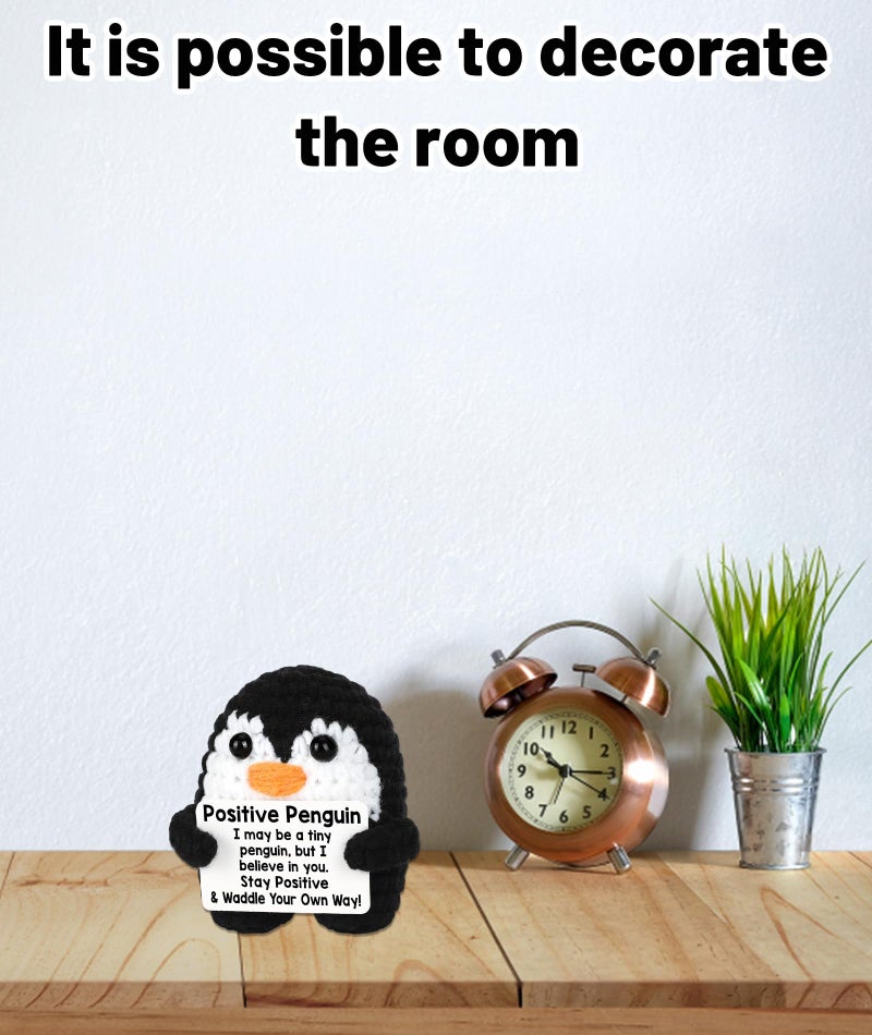 Zytiqt 1 Piece Penguin Soft Toy, Cute Crochet Toys, Handmade Plushie for Kids and Women, for Birthday and Christmas, Stress Relief Companion, Black Yarn Doll - Image 4
