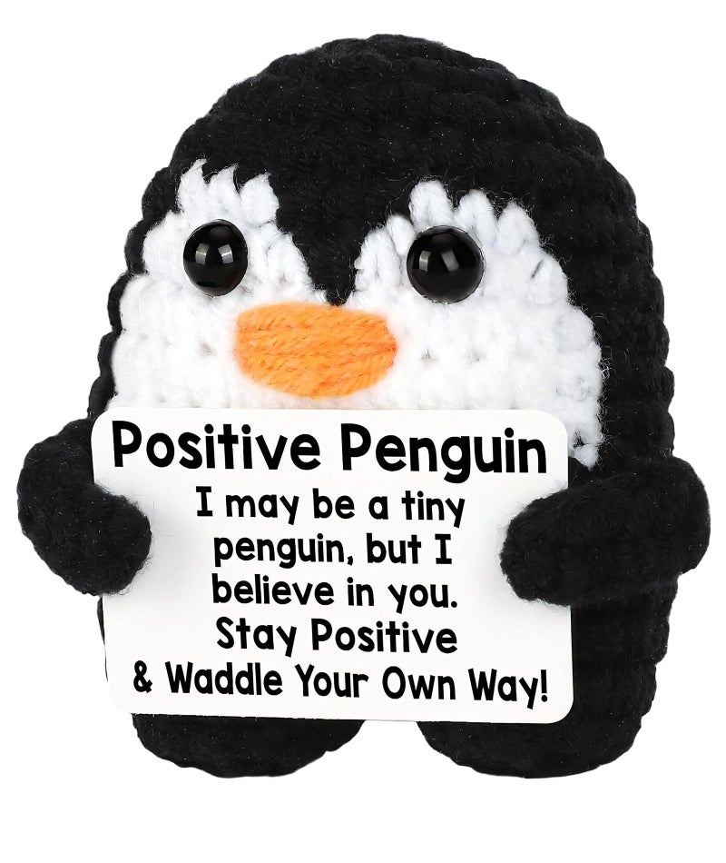 Zytiqt 1 Piece Penguin Soft Toy, Cute Crochet Toys, Handmade Plushie for Kids and Women, for Birthday and Christmas, Stress Relief Companion, Black Yarn Doll - Image 1