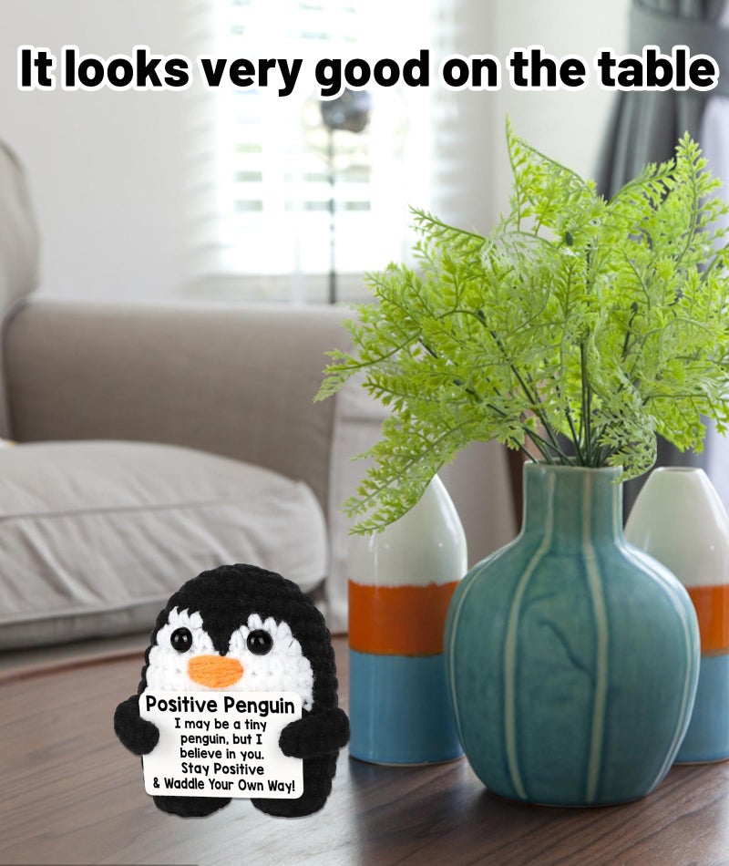 Zytiqt 1 Piece Penguin Soft Toy, Cute Crochet Toys, Handmade Plushie for Kids and Women, for Birthday and Christmas, Stress Relief Companion, Black Yarn Doll - Image 5