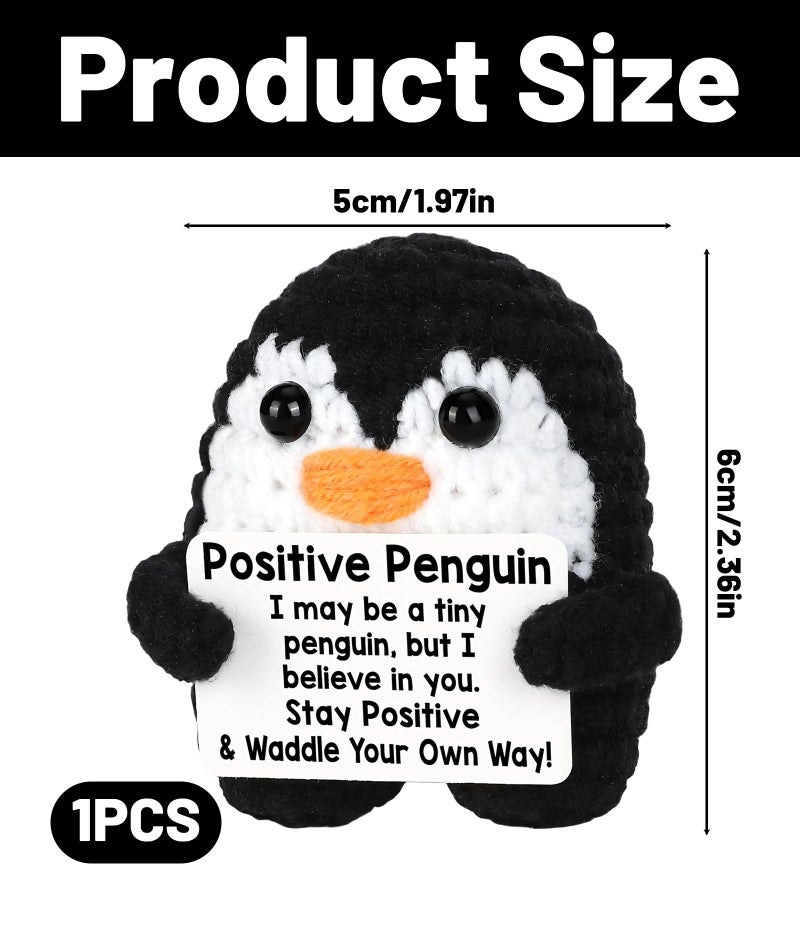 Zytiqt 1 Piece Penguin Soft Toy, Cute Crochet Toys, Handmade Plushie for Kids and Women, for Birthday and Christmas, Stress Relief Companion, Black Yarn Doll - Image 2