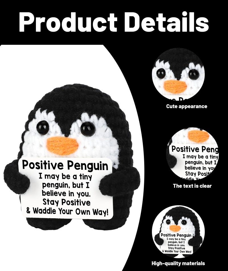 Zytiqt 1 Piece Penguin Soft Toy, Cute Crochet Toys, Handmade Plushie for Kids and Women, for Birthday and Christmas, Stress Relief Companion, Black Yarn Doll - Image 3