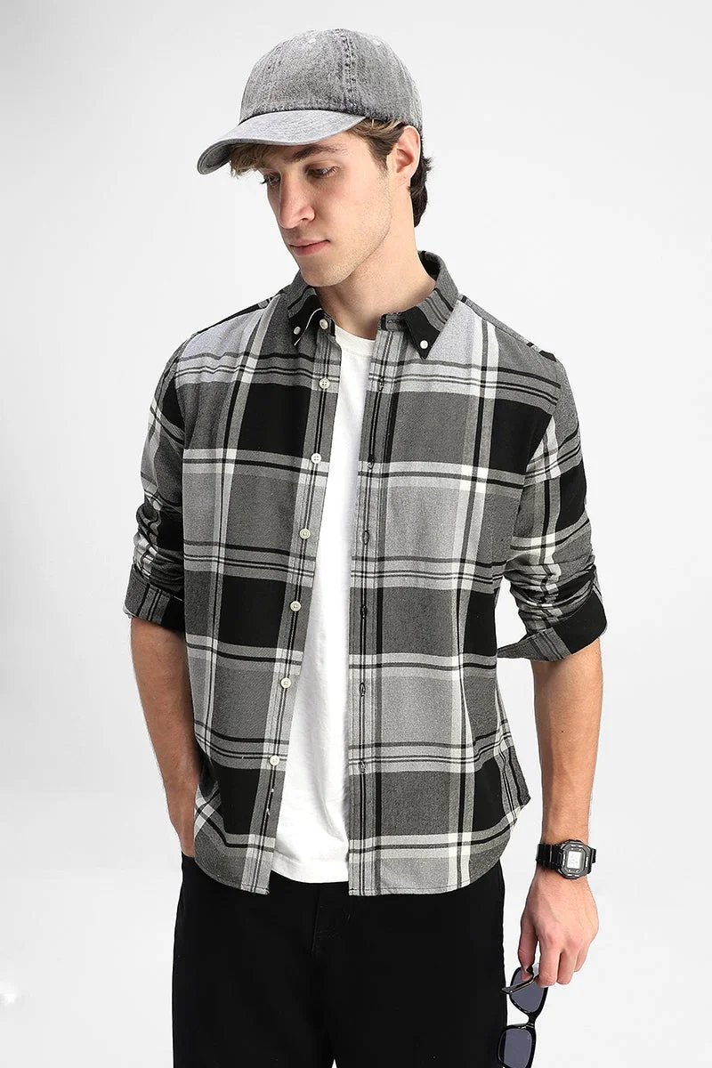 SNITCH Light Weight Flannel Plaid Slim Fit Shirt