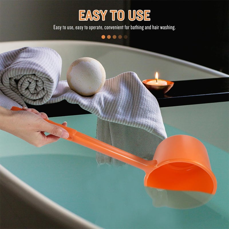 Climate adapted upgraded quality 2pcs Long Handle Water Ladle Plastic Bath Shower Rinse Scoop Hair Washing Water Cup Household Bathroom Bathing Accessories All condition resistant crafted quality - Image 4