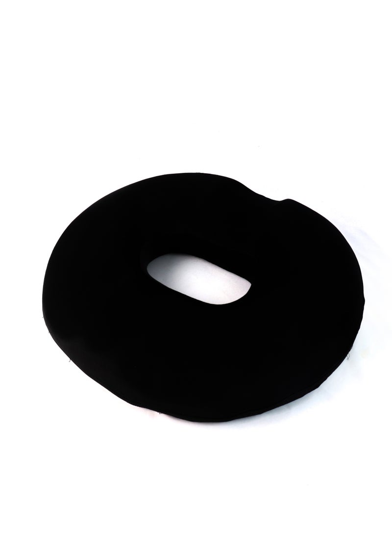 HT - Hemorrhoid seat developed from German memory foam for prevention and recovery from hemorrhoid pain - lightweight with a removable cover - black color - Image 1