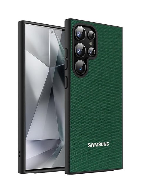 جراب متوافق مع هاتف Samsung Galaxy S24 Ultra، غطاء حماية مزدوج الطبقات شديد التحمل، مقاوم للصدمات، متين، غير قابل للانزلاق - أخضر
