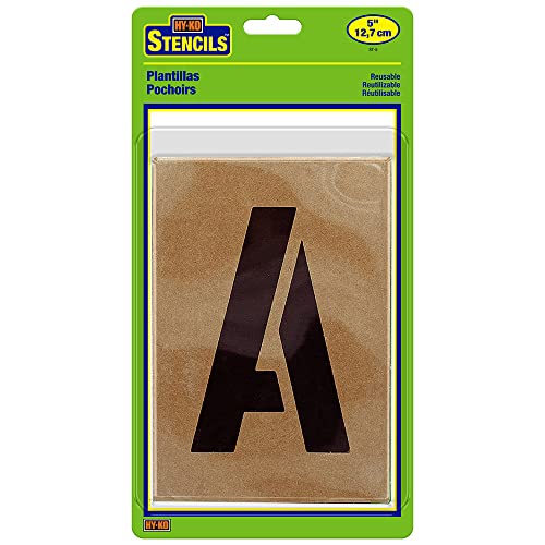 HY-KO Products ST-8 Number & Letter Stencils, 8 Inch, Tan - Image 1
