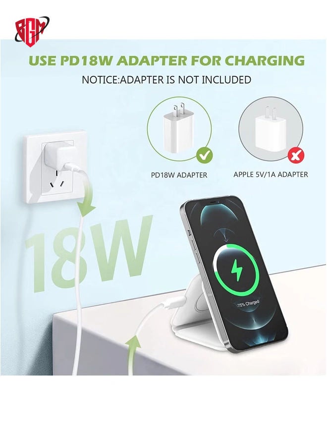 BGM 3 in 1 Wireless Charger, Foldable Magnetic Charger Station, 18W Fast Wireless Charging Pad, Compatible with iPhone 14/13/12/11, Samsung  - Image 4