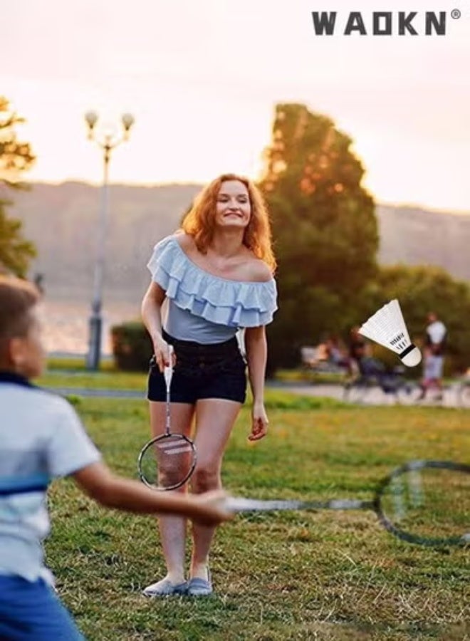 دبليو أيه أو كي أن 12 قطعة من البلاستيك البادمينتون شاتلكوكس مع استقرار كبير ومتانة البادمينتون بيردي كرات التدريب الرياضي في الهواء الطلق الداخلي البادمينتون كرة,المواد الرياضية الرياضية السلع الرياضية الإمدادات الرياضية (أبيض) - Image 2