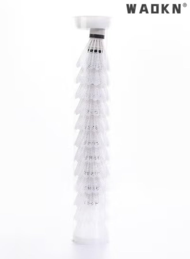 دبليو أيه أو كي أن 12 قطعة من البلاستيك البادمينتون شاتلكوكس مع استقرار كبير ومتانة البادمينتون بيردي كرات التدريب الرياضي في الهواء الطلق الداخلي البادمينتون كرة,المواد الرياضية الرياضية السلع الرياضية الإمدادات الرياضية (أبيض) - Image 4