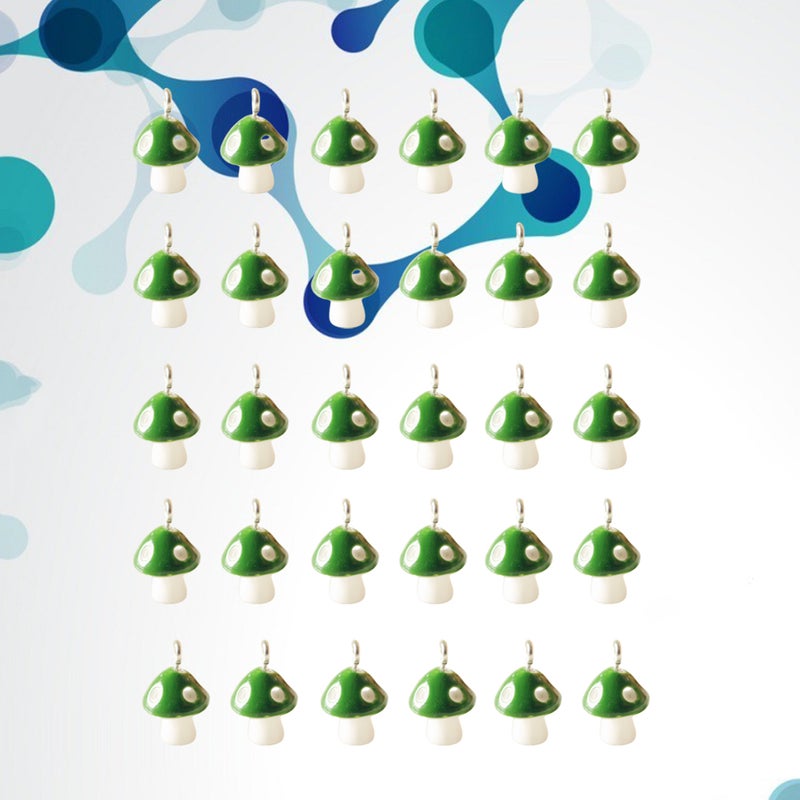 30pcs 12MM Simulation Mushroom Pendants Fashion Charms DIY Jewelry Making Accessory for Earrings Necklace（Green） - Image 3