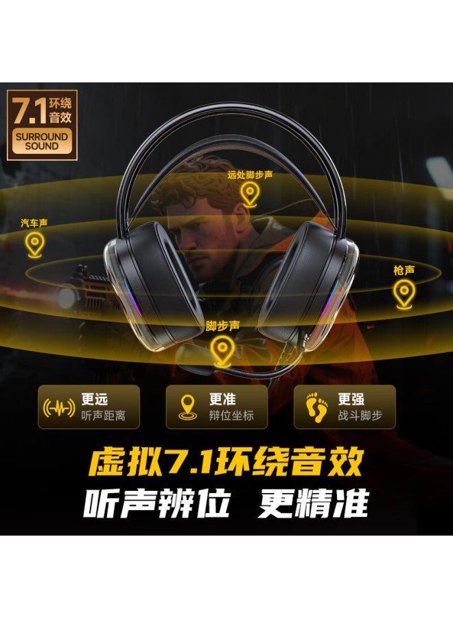 aigo Gaming Wired Over-ear Headset With Sound Localization, Rgb Lighting, Suspension Headband For Pubg Delta - Image 4