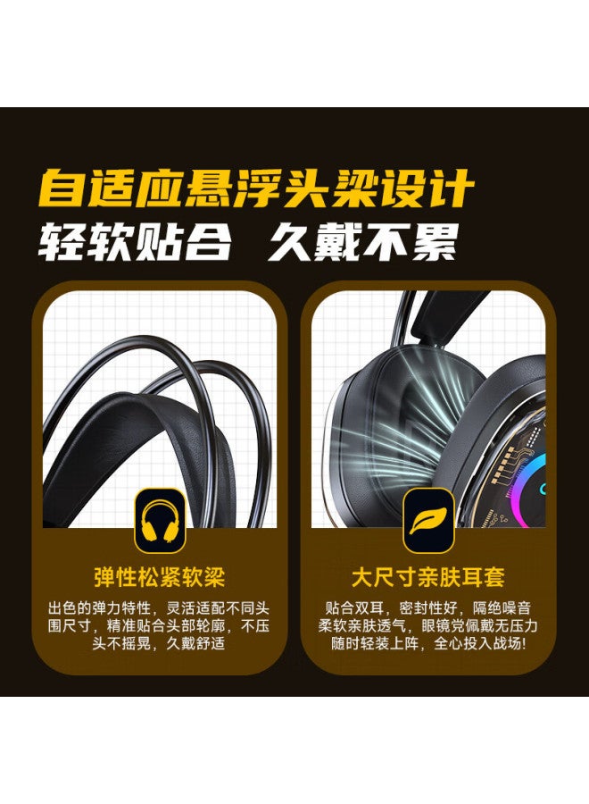 aigo Gaming Wired Over-ear Headset With Sound Localization, Rgb Lighting, Suspension Headband For Pubg Delta - Image 5