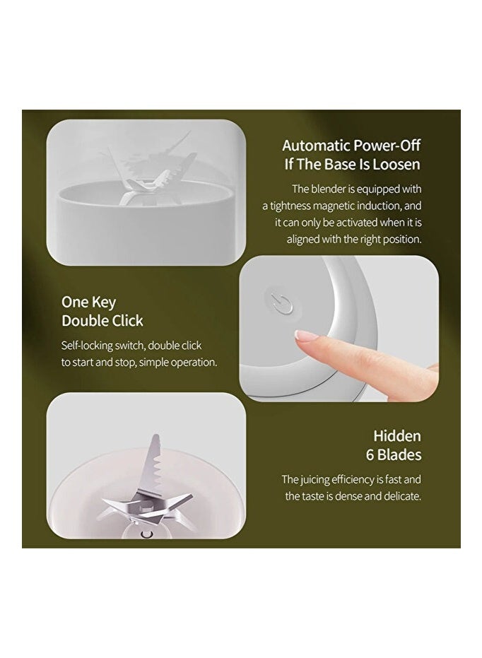 Macon Portable Smoothie Blender 500ml, 6-Blade USB Rechargeable Mini Juicer , 2400mAh Personal Blender for Shakes, Juices & Gym Use - Image 4