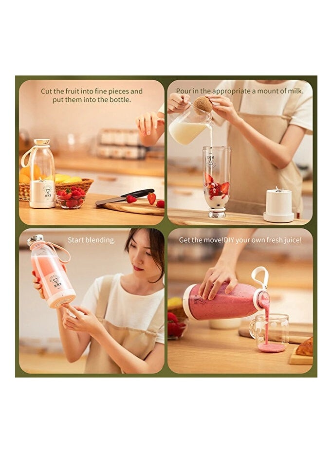 Macon Portable Smoothie Blender 500ml, 6-Blade USB Rechargeable Mini Juicer , 2400mAh Personal Blender for Shakes, Juices & Gym Use - Image 3