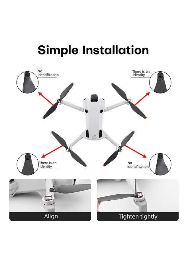 LumsAura (16 Pcs)- Mini 4 Pro/Mini 3 Pro Propellers Blades for DJI Mini 4 Pro/Mini 3 Pro, Replacement Low-Noise and Quick-Release Props Wings Compatible with DJI Mini 4 Pro/Mini 3 Pro Drone Accessories  - Image 5