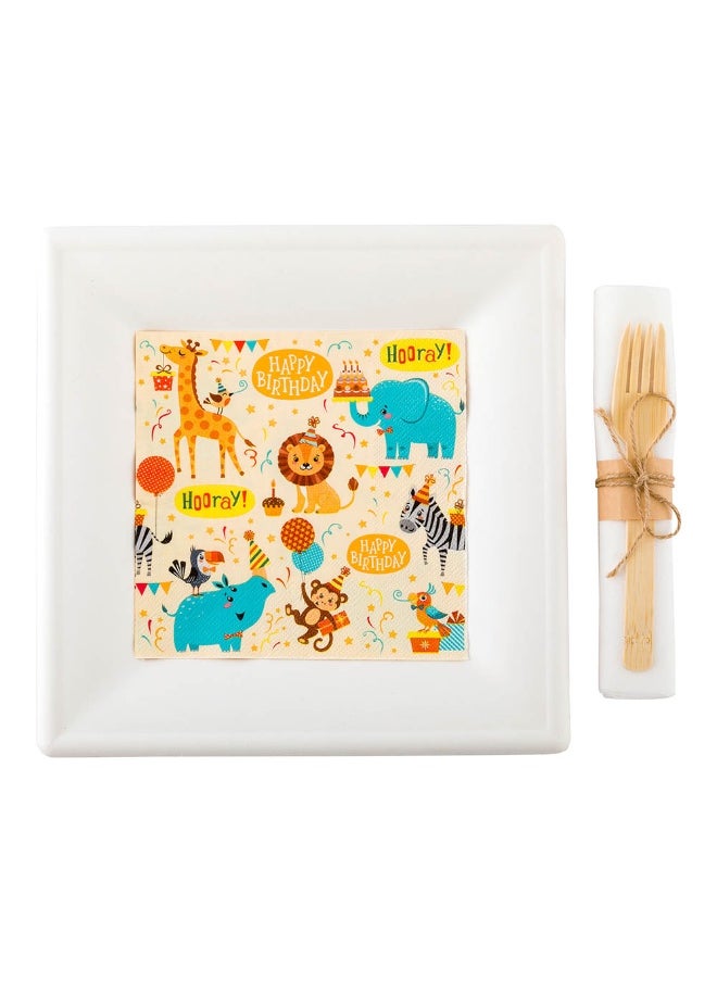 Restaurantware 13 Inch Paper Luncheon Napkins, 500 Jungle Design Printed Napkins - 3-Ply, Textured Edges, Assorted Colors Paper Decorated Napkins, Soft And Strong, For Parties Or Catering Events  - Image 1