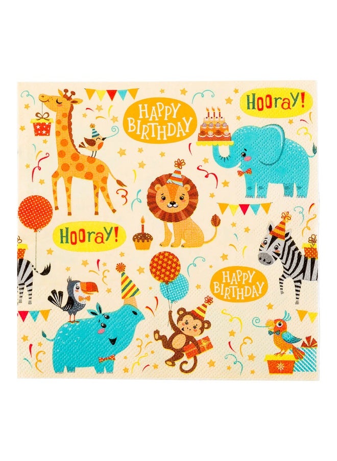 Restaurantware 13 Inch Paper Luncheon Napkins, 500 Jungle Design Printed Napkins - 3-Ply, Textured Edges, Assorted Colors Paper Decorated Napkins, Soft And Strong, For Parties Or Catering Events  - Image 2