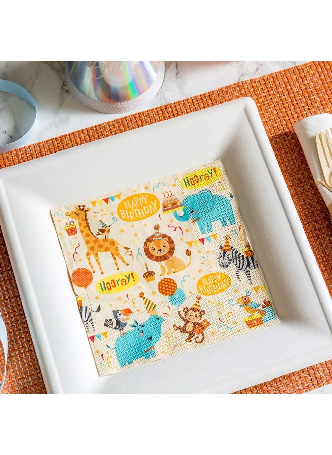 Restaurantware 13 Inch Paper Luncheon Napkins, 500 Jungle Design Printed Napkins - 3-Ply, Textured Edges, Assorted Colors Paper Decorated Napkins, Soft And Strong, For Parties Or Catering Events  - Image 3