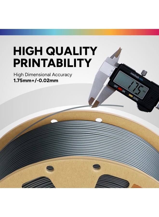 OVERTURE PLA Filament 1.75mm with 3D Build Surface 200mm x 200mm 3D Printer Consumables, 1kg Spool (2.2lbs), Dimensional Accuracy +/- 05 mm, Fit Most FDM Printer, Space Gray - Image 3