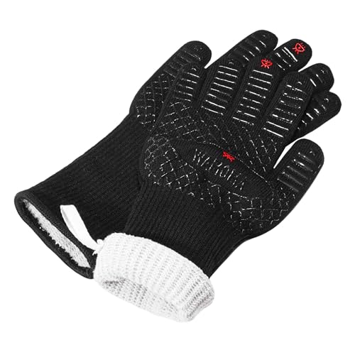 Wamoma Long Heat Resistant BBQ Gloves - 1472°F Heat Proof Internal Cotton Lining, Non-Slip Silicone Grilling Gloves for Meat Handling, Barbeque, Cooking, XL Oven Gloves with Long Sleeve - Image 4