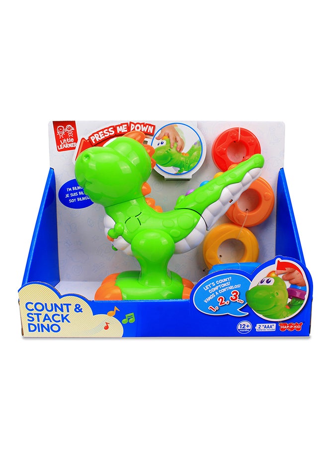Happy Kids Little Learners Count And Stack Dino - Electronic Stacking Rings, Learn Counting And Colors, Bilingual, 12m+  - Image 2