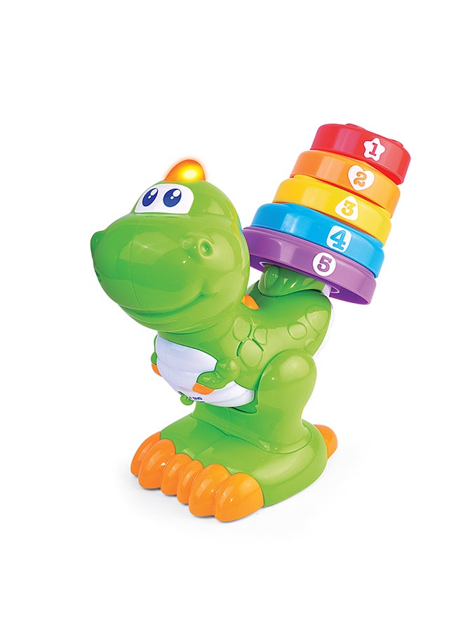 Happy Kids Little Learners Count And Stack Dino - Electronic Stacking Rings, Learn Counting And Colors, Bilingual, 12m+  - Image 4
