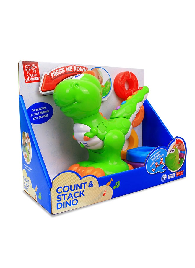 Happy Kids Little Learners Count And Stack Dino - Electronic Stacking Rings, Learn Counting And Colors, Bilingual, 12m+  - Image 1