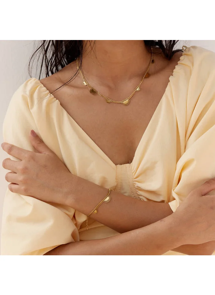 noya 18K Gold Plated Batur Sunrise Motif Bracelet