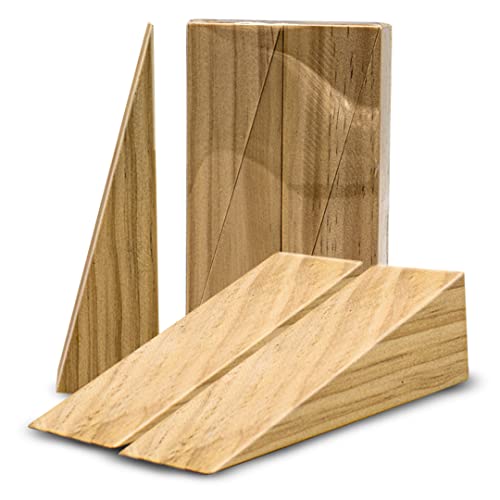 Silginnes Wooden Door Stoppers - Handmade Acacia Wood Door Wedge - Home Security Door Jammer for Bottom of Door - Works for All Floor Types - Wooden Door Stopper Wedge - Wooden Door Wedges - Image 5