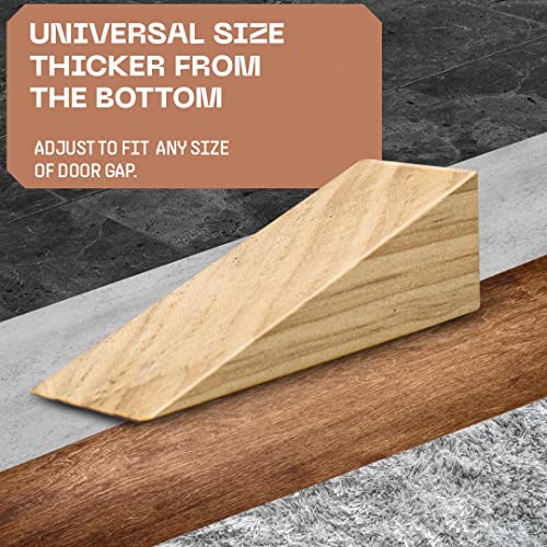 Silginnes Wooden Door Stoppers - Handmade Acacia Wood Door Wedge - Home Security Door Jammer for Bottom of Door - Works for All Floor Types - Wooden Door Stopper Wedge - Wooden Door Wedges - Image 3