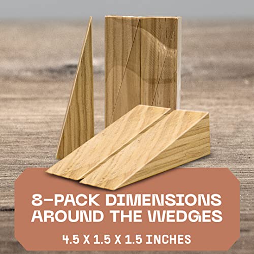 Silginnes Wooden Door Stoppers - Handmade Acacia Wood Door Wedge - Home Security Door Jammer for Bottom of Door - Works for All Floor Types - Wooden Door Stopper Wedge - Wooden Door Wedges - Image 4