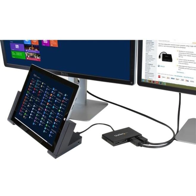 Startech.com StarTech.com 4-Port Multi Monitor Adapter - Mini DisplayPort to DisplayPort MST Hub - 4x 1080p - Video Splitter for Extended Desktop Mode on Windows PCs Only - mDP to Quad DP Monitors (MSTMDP124DP)  - Image 4