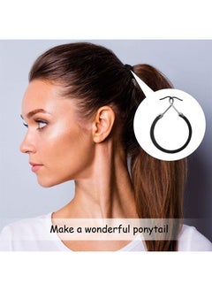 Hotop 15 Pieces Elastic Hook Hair Tie Styling Ponytail Holder Hooks Hair Cord for Curly Hair Long Hair (Black)  - Image 4