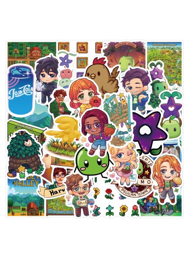 NIBEMINENT 50 Pcs Stardew Valley Deco Kit Waterproof Stickers, High Definition Printing Bright Colors, Suitable for Laptop Skateboard Luggage Water Bottle Guitar DIY - Image 2