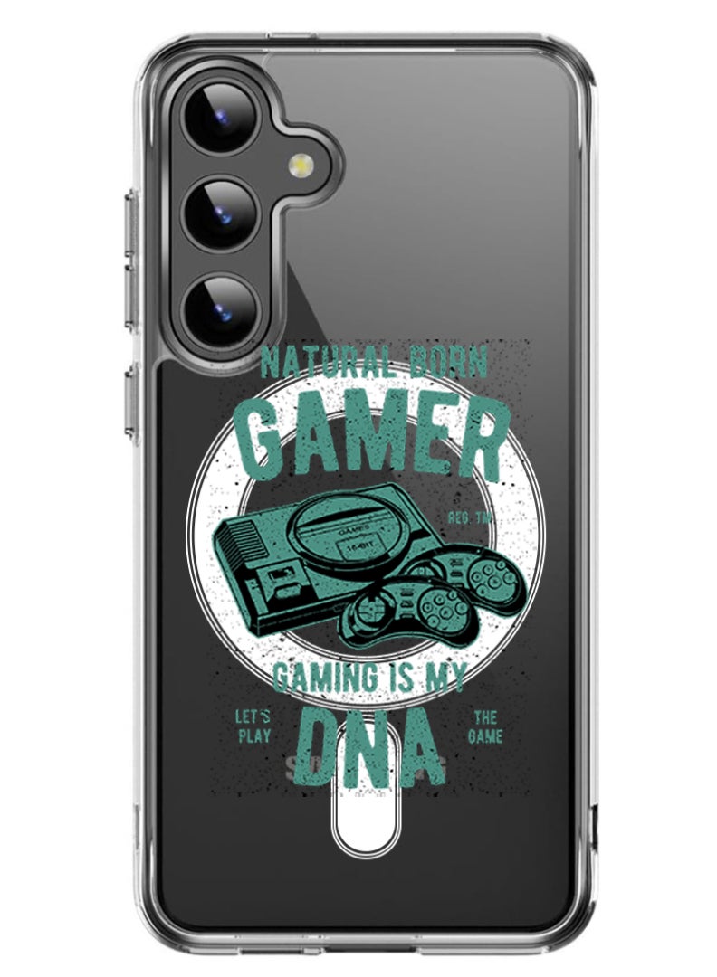 Theodor Magnetic Case for Samsung Galaxy S24 Plus 6.7-inch Compatible with MagSafe Wireless Charging, Shockproof Phone Bumper Cover Natural born gamer copy - Image 1