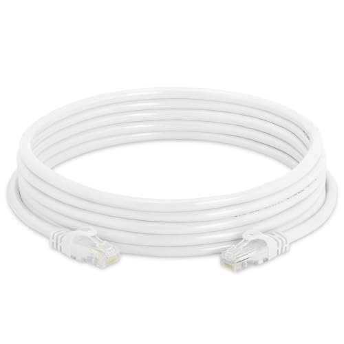Cmple - Cat 6 Ethernet Cable 15 ft, Cat6 Patch Cables 10Gbps Network LAN Cord, 550MHz, RJ45 Connectors, Compatible with Gaming Computer, Laptop, Modem, Router, Gaming Console - White - Image 2