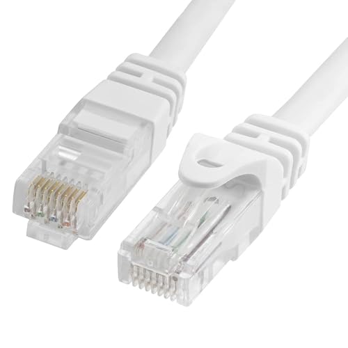 Cmple - Cat 6 Ethernet Cable 15 ft, Cat6 Patch Cables 10Gbps Network LAN Cord, 550MHz, RJ45 Connectors, Compatible with Gaming Computer, Laptop, Modem, Router, Gaming Console - White - Image 1
