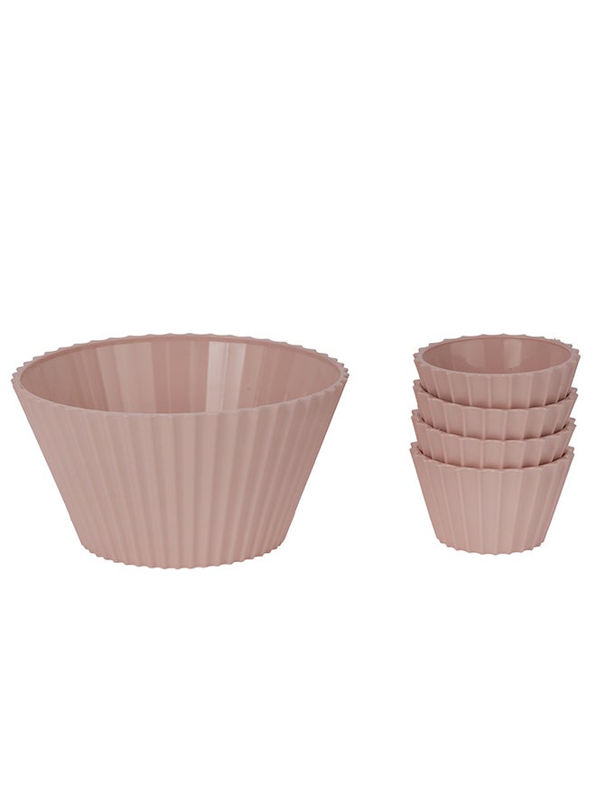 Royalford Sapphire Bowl Set, 5Pcs Serving Bowl Set, RF10779 | 2L Large Bowl for Mixing | Break & Chip-Resistant Snacks Bowl | PP Plastic for Mixing, Storing, Serving, Etc, 4x200ml+2L Assorted Colour - Image 5