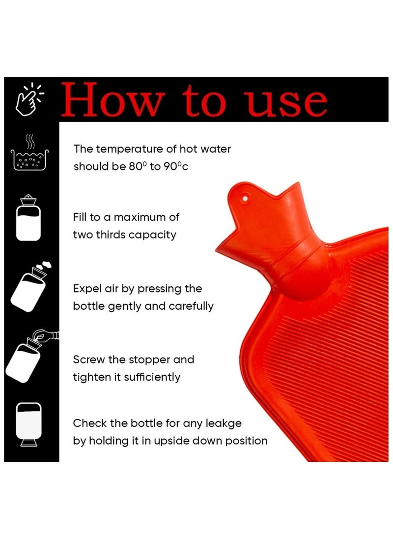 RENOVO Hot Water Bag Without Cover 2000 ml Red  - Image 3